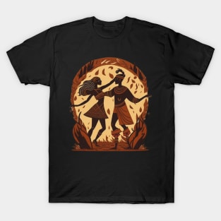 Tribe Totem Woman and Man Dancing T-Shirt